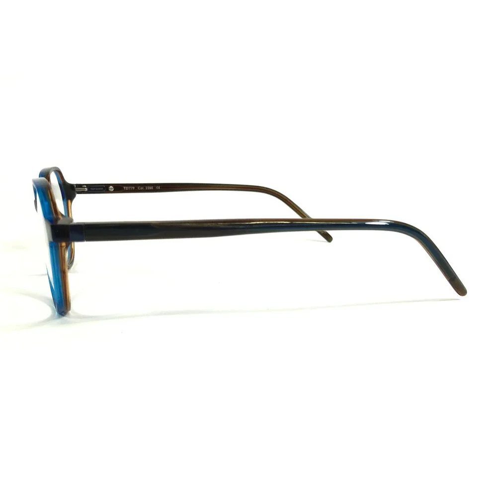 Tom Davies Eyeglasses Frames TD779 Col. 2260 Clear Blue on Brown 49-17-145